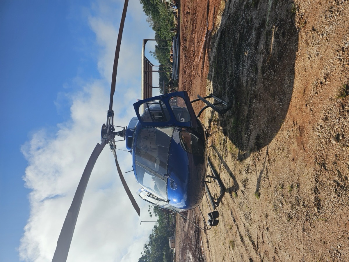 Cash transport helicopter at a mining site